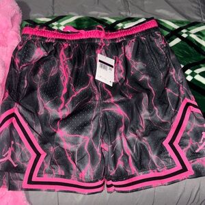 Stylish Pink and Black mens Jordan basketball shorts